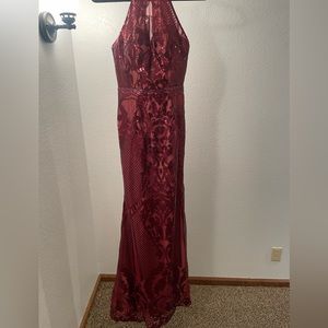 Red formal gown
